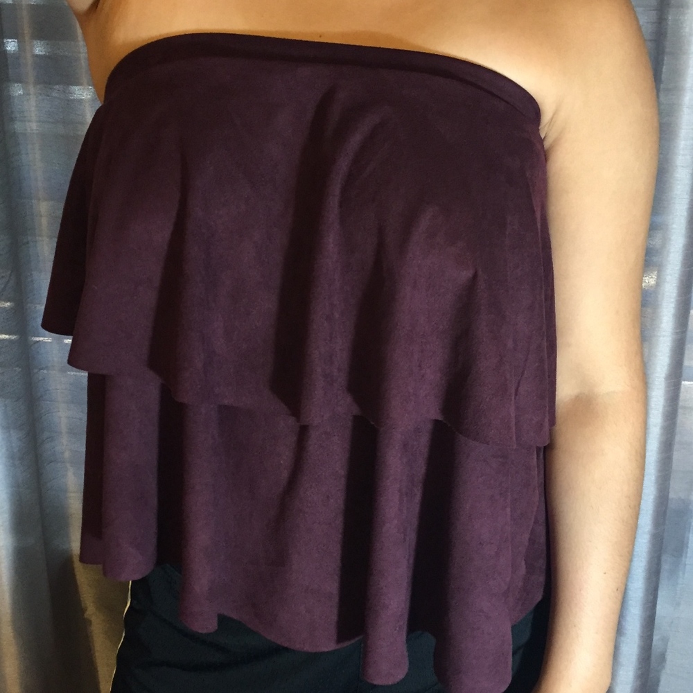 Purple Strapless Top